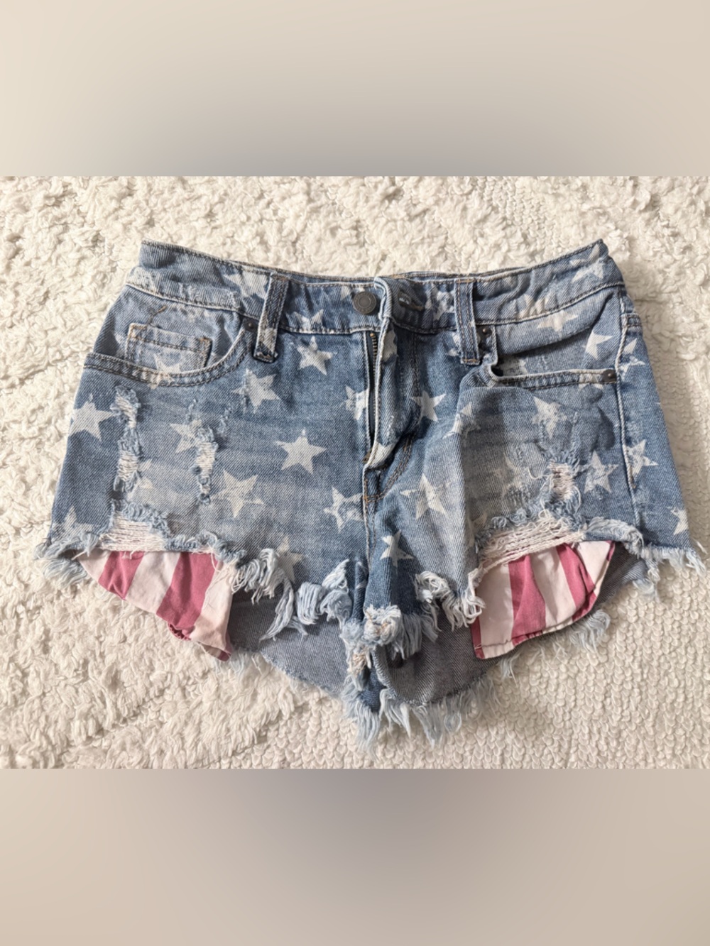 Mossimo Cutoff American Flag Shorts